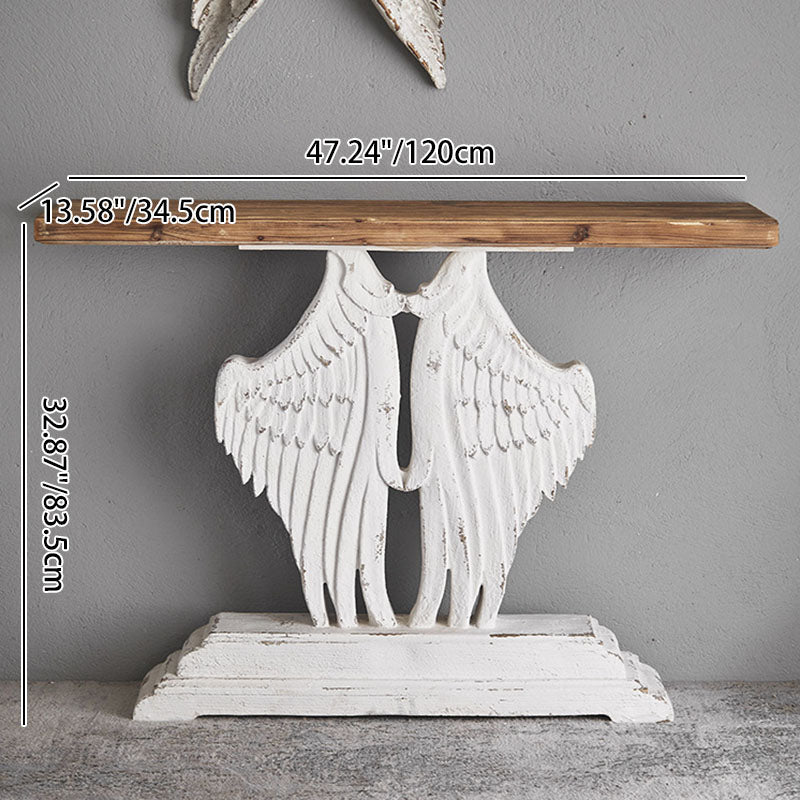 Modern Shabby Chic Rectangular Console Table—Wood & Magnesium Oxide, 1-Tier Storage for Hallway & Living Room