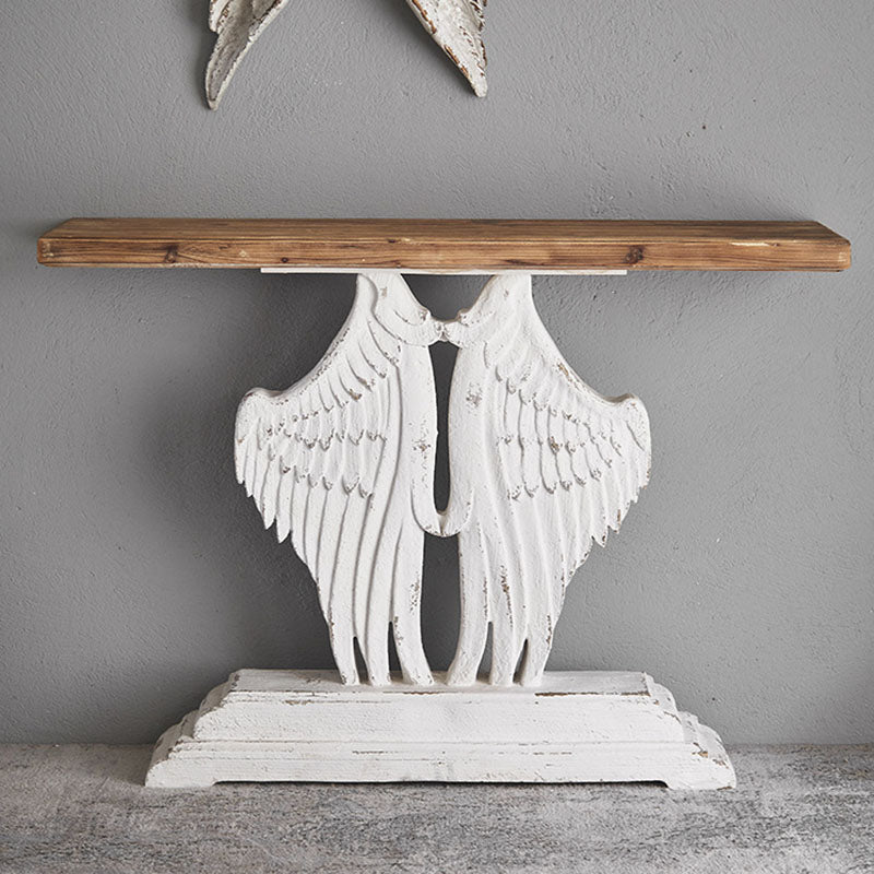 Modern Shabby Chic Rectangular Console Table—Wood & Magnesium Oxide, 1-Tier Storage for Hallway & Living Room