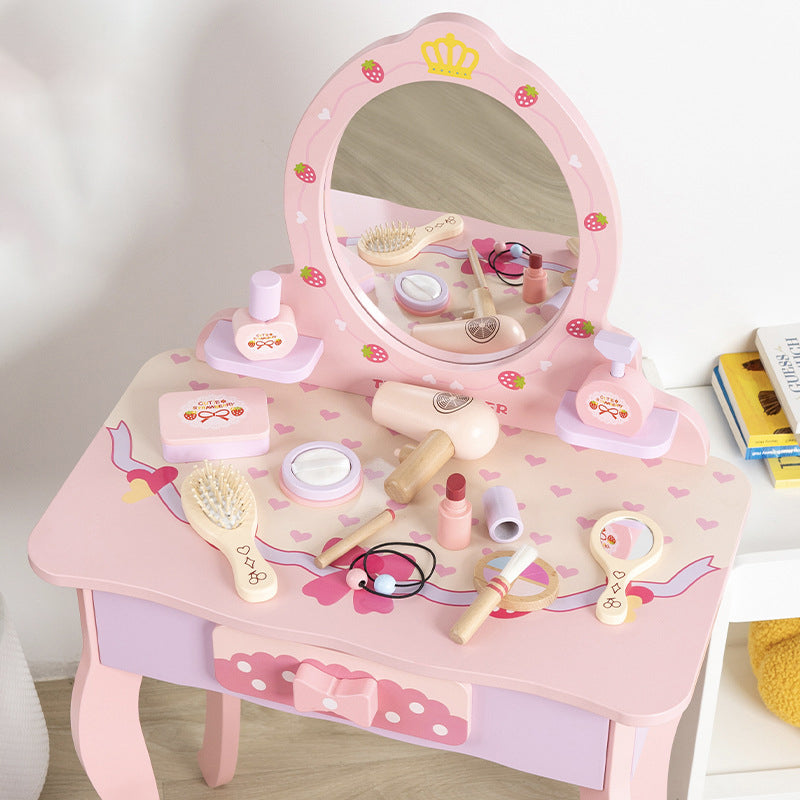 Modern Kids MDF Rectangular Makeup Vanity Set with Drawer – Sleek, Space-Saving Vanity for Bedroom & Living Room