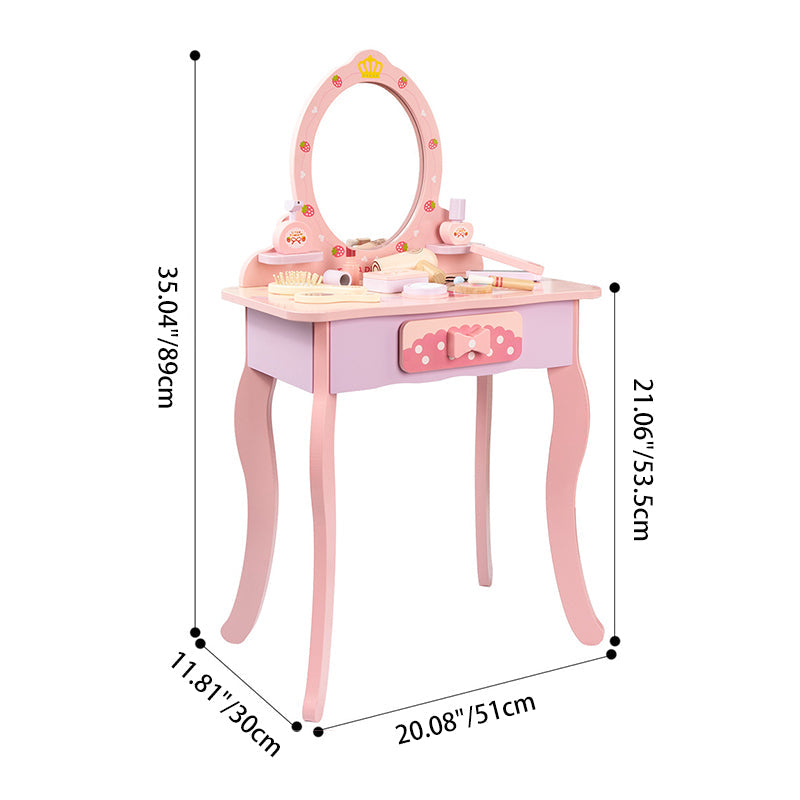 Modern Kids MDF Rectangular Makeup Vanity Set with Drawer – Sleek, Space-Saving Vanity for Bedroom & Living Room