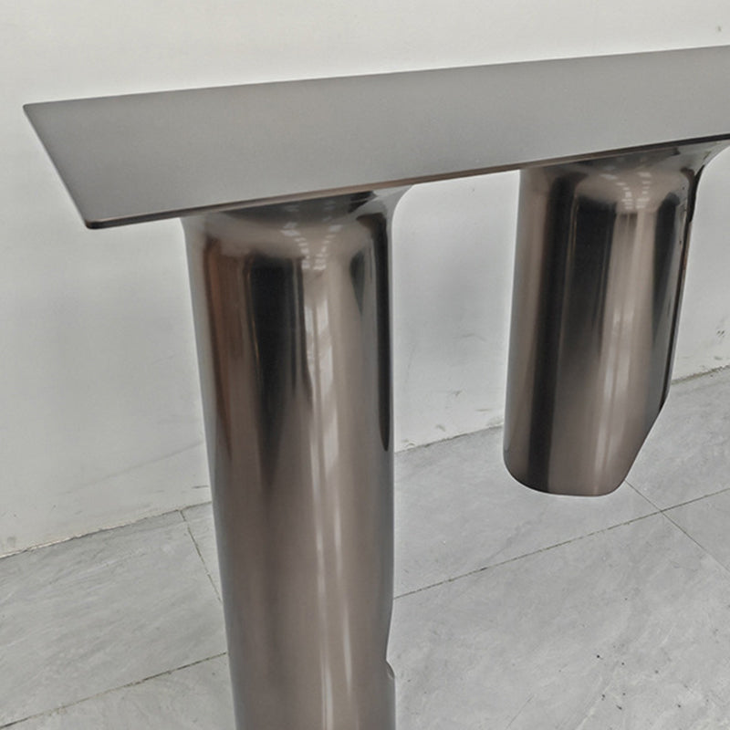 Nordic-Style Contemporary Stainless Steel & Marble Console Table with Single Shelf — Rectangular Design for Entryway, Living Room and Bedroom