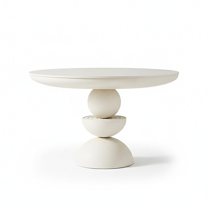Modern Minimalist Fiberglass Round Dining Table — Seats 4 to 8