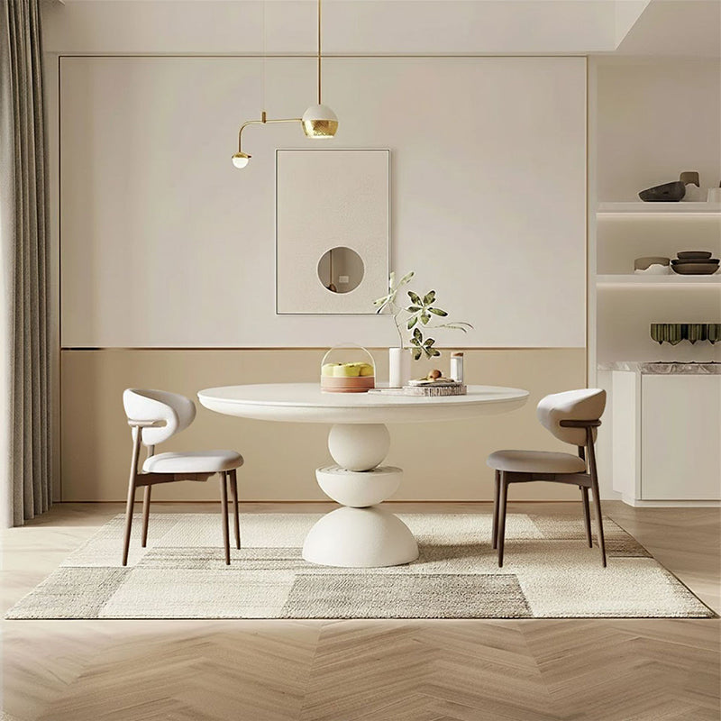 Modern Minimalist Fiberglass Round Dining Table — Seats 4 to 8