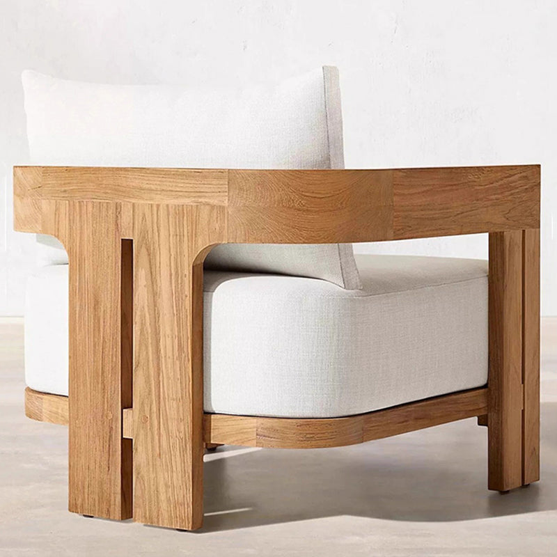 Modern Nordic Teak Outdoor Sofa & Table Set – Square & Rectangular Design for Patio