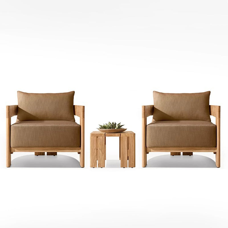 Modern Nordic Teak Outdoor Sofa & Table Set – Square & Rectangular Design for Patio