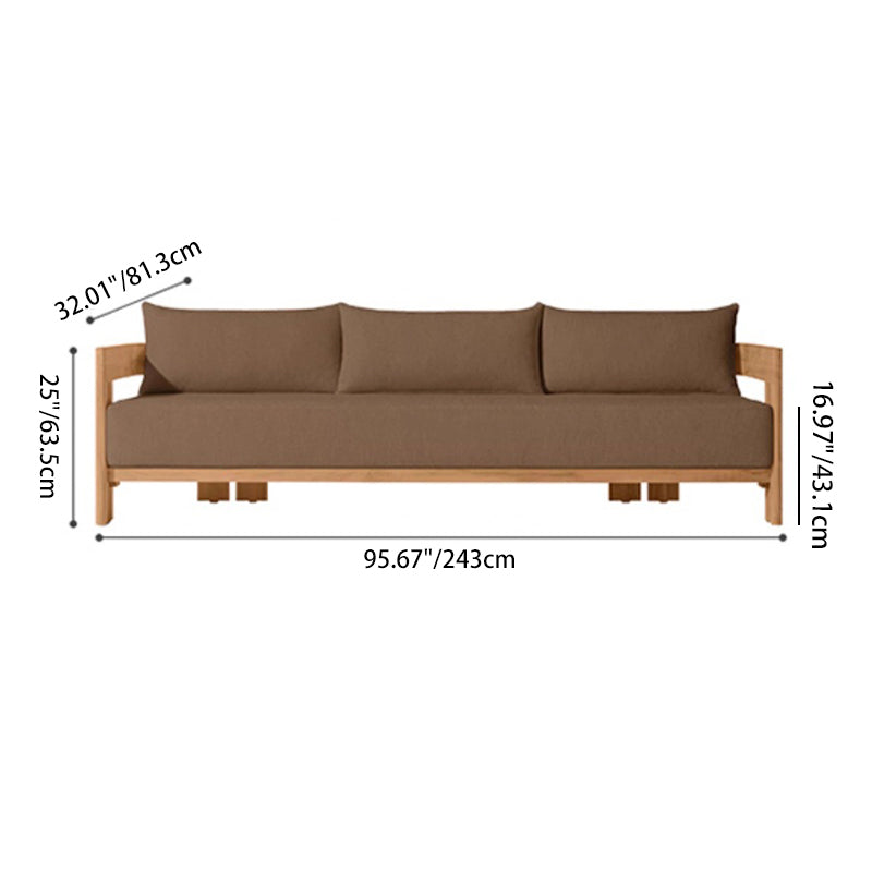 Modern Nordic Teak Outdoor Sofa & Table Set – Square & Rectangular Design for Patio