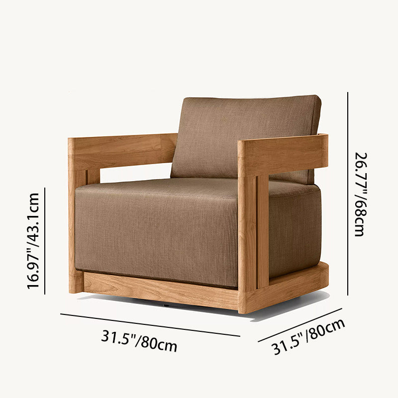Modern Nordic Teak Outdoor Sofa & Table Set – Square & Rectangular Design for Patio