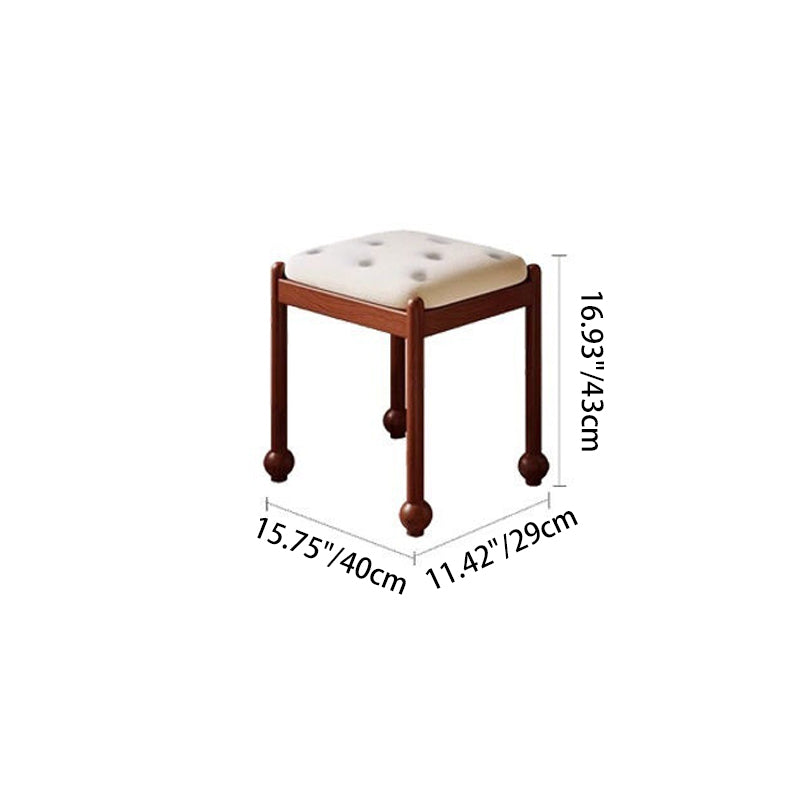 Traditional French-Style Rectangular Vanity Set with Pine & Ash Wood, Velvet Stool, 2-Tier Makeup Vanity – Bedroom