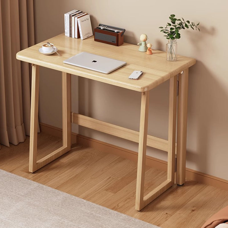 Traditional Chinese-Style Rectangular MDF Desk with Carbon Steel Frame, Foldable for Home Office