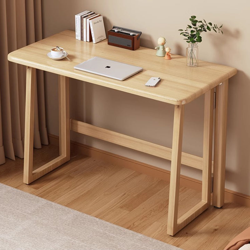 Traditional Chinese-Style Rectangular MDF Desk with Carbon Steel Frame, Foldable for Home Office
