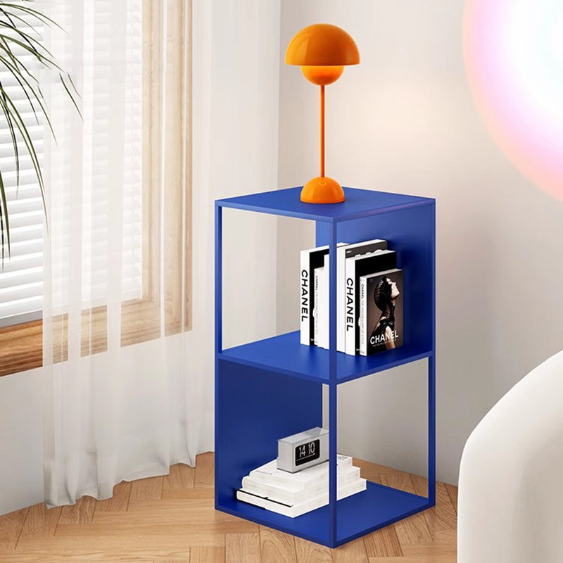 Sleek Modern Minimalist 3-Tier Carbon Steel End Table – Square Design for the Living Room