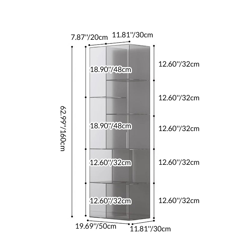Modern Minimalist 9-Cabinet Acrylic Display Rack - Square & Rectangular Shelving for Living Room