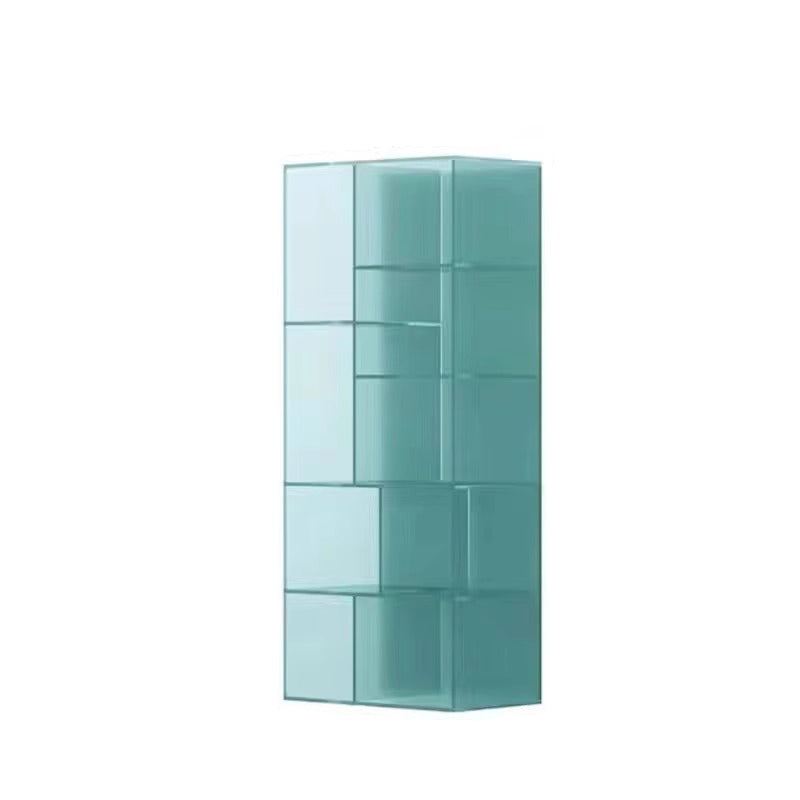 Modern Minimalist 9-Cabinet Acrylic Display Rack - Square & Rectangular Shelving for Living Room
