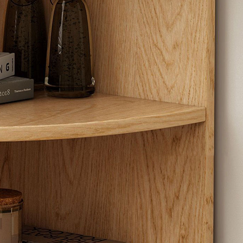 Modern Minimalist Fan-Shaped 5-Tier Corner Shelf Unit with E0-Grade Ecological Board for Living Room
