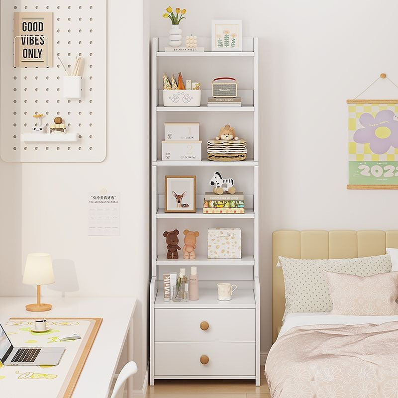 Modern Nordic Density Board Nightstand — Square/Rectangular Design with 4- or 6-Tier Storage for Bedroom