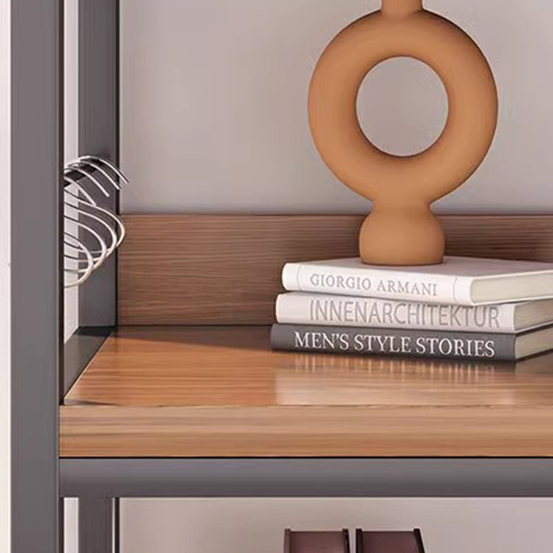 Modern Minimalist 3-Tier Rectangular Display Rack with Iron Frame and Particleboard Shelves for Living Room