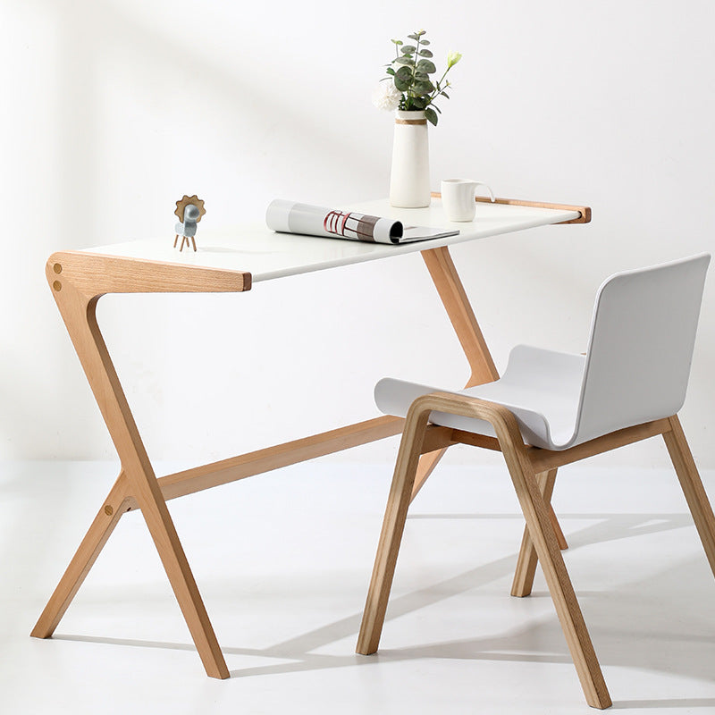 Sleek Modern Minimalist Rectangular Beech Wood Desks with MDF for Home Office