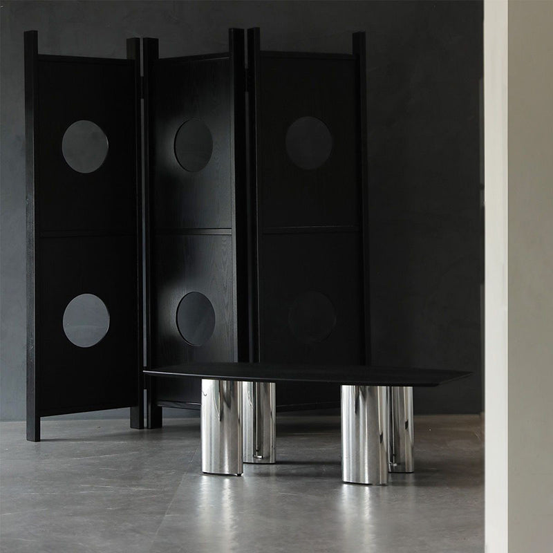 Sleek Modern Minimalist Rectangular Room Divider in Pine Wood & MDF for Living Rooms