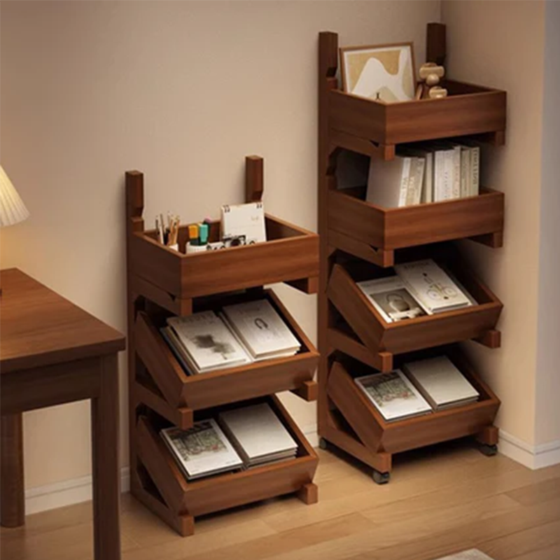 Modern Minimalist Rectangular Pine Wood Display Rack — 3- or 4-Tier Storage for Living Room