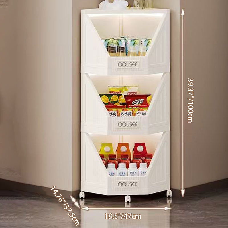 Modern Minimalist Square PP Movable Stackable Corner Shelf Unit – 2/3/4-Tier for Living Room