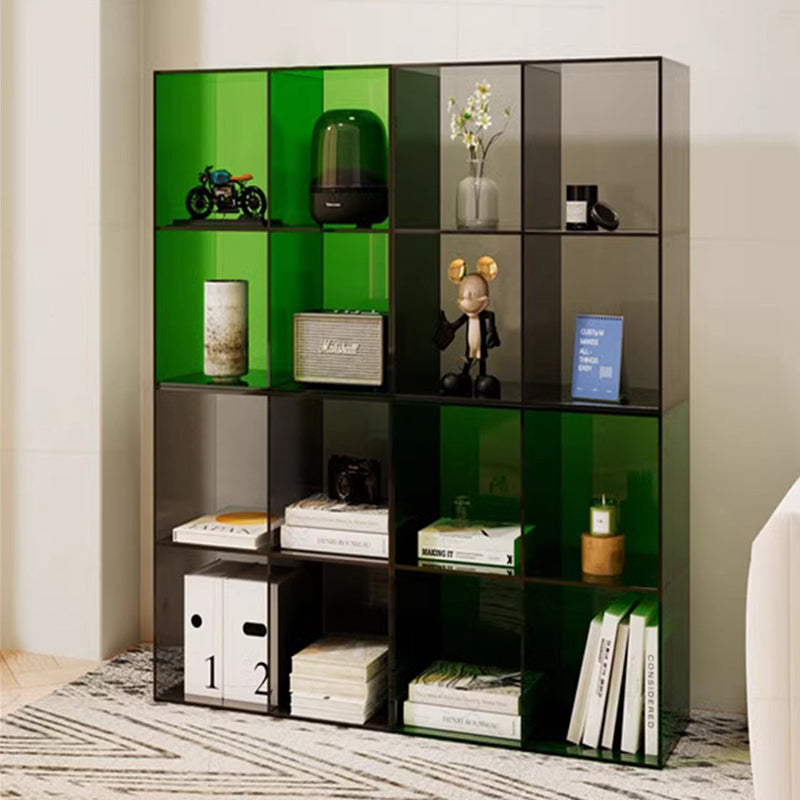Modern Minimalist Acrylic Display Rack – Stackable 4-Cabinet Organizer with Square & Rectangular Design for Living Room