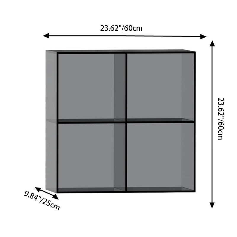 Modern Minimalist Acrylic Display Rack – Stackable 4-Cabinet Organizer with Square & Rectangular Design for Living Room
