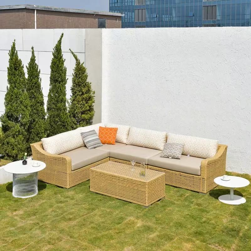Rustic PE Rattan Weave Outdoor Coffee Table – 1-Tier Waterproof Design, Perfect for Patio & Garden