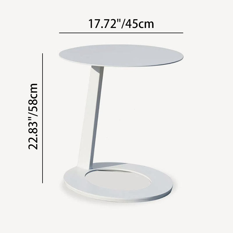 Corrosion-Resistant Round Outdoor End Table – Minimalist 1-Tier Design with Durable Aluminum Frame for Garden & Balcony
