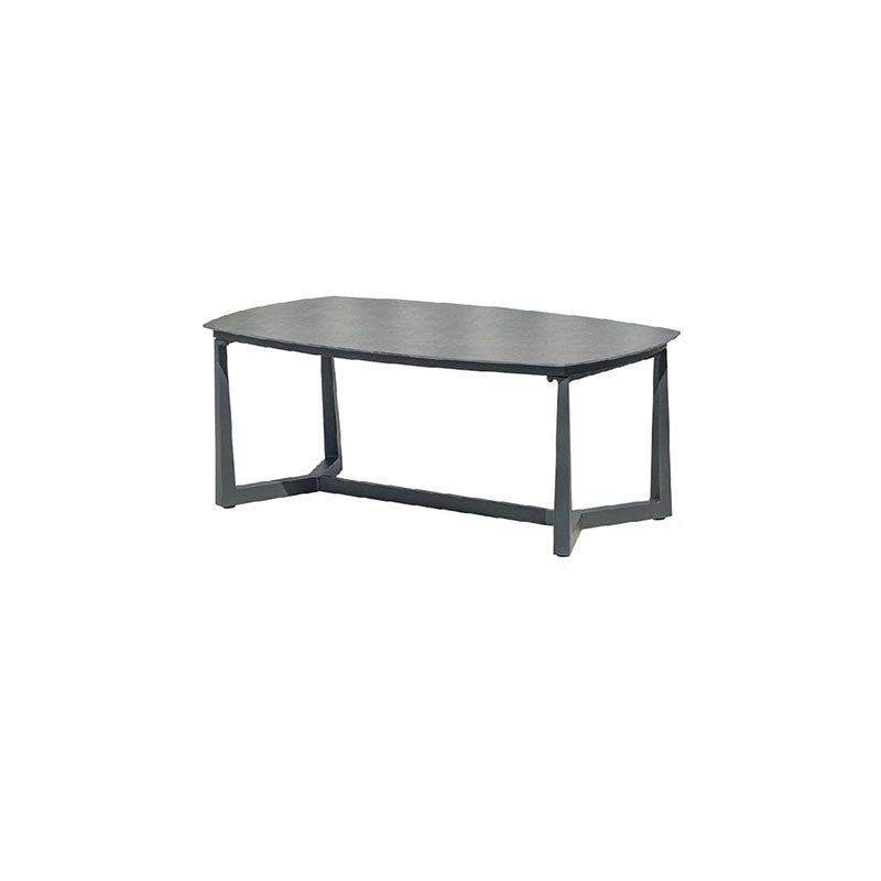 Premium Rust-Resistant Rectangular Outdoor Coffee Table with a 1-Tier Spacious Stoneware Top for Balcony & Garden
