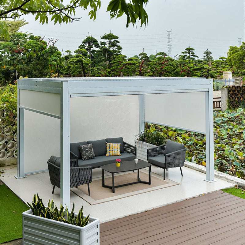 Premium Rust-Resistant Rectangular Outdoor Coffee Table with a 1-Tier Spacious Stoneware Top for Balcony & Garden