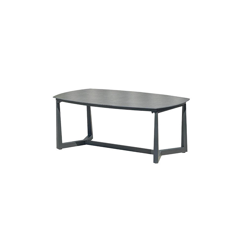 Premium Rust-Resistant Rectangular Outdoor Coffee Table with a 1-Tier Spacious Stoneware Top for Balcony & Garden