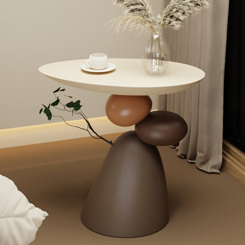 Contemporary Resin End Table with Round Elliptical Branch Slab – Modern Bedroom Accent