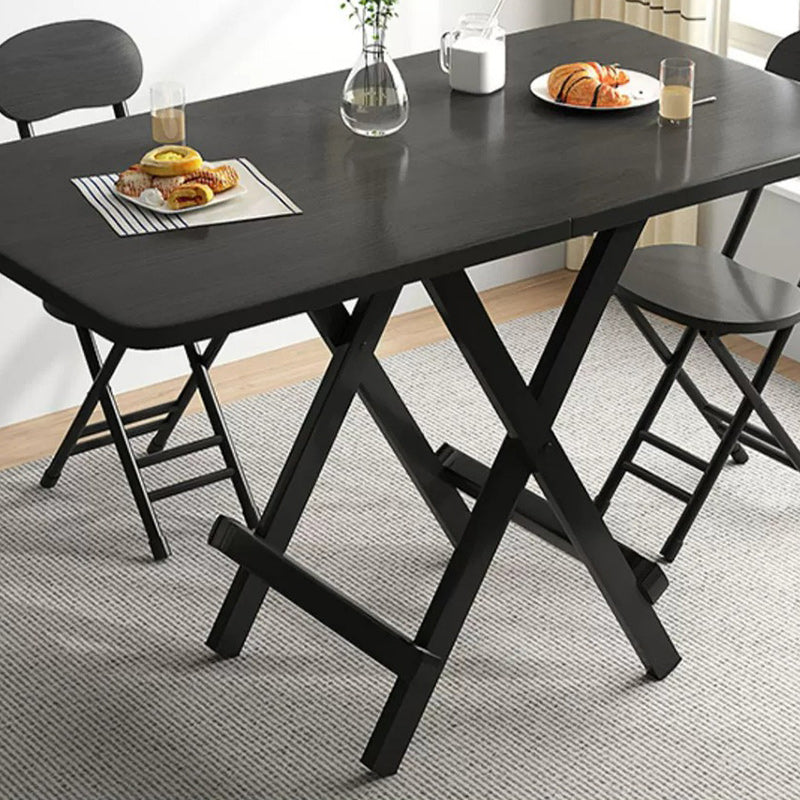 Modern Minimalist Foldable Dining Table - Square/Rectangular MDF Top with Steel Frame, Seats 1-8