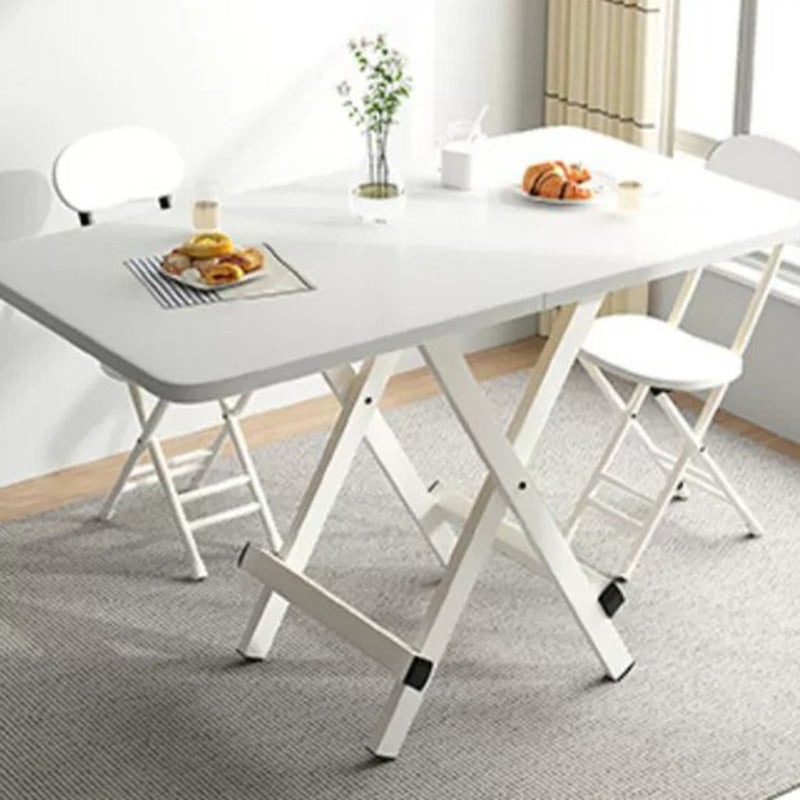 Modern Minimalist Foldable Dining Table - Square/Rectangular MDF Top with Steel Frame, Seats 1-8