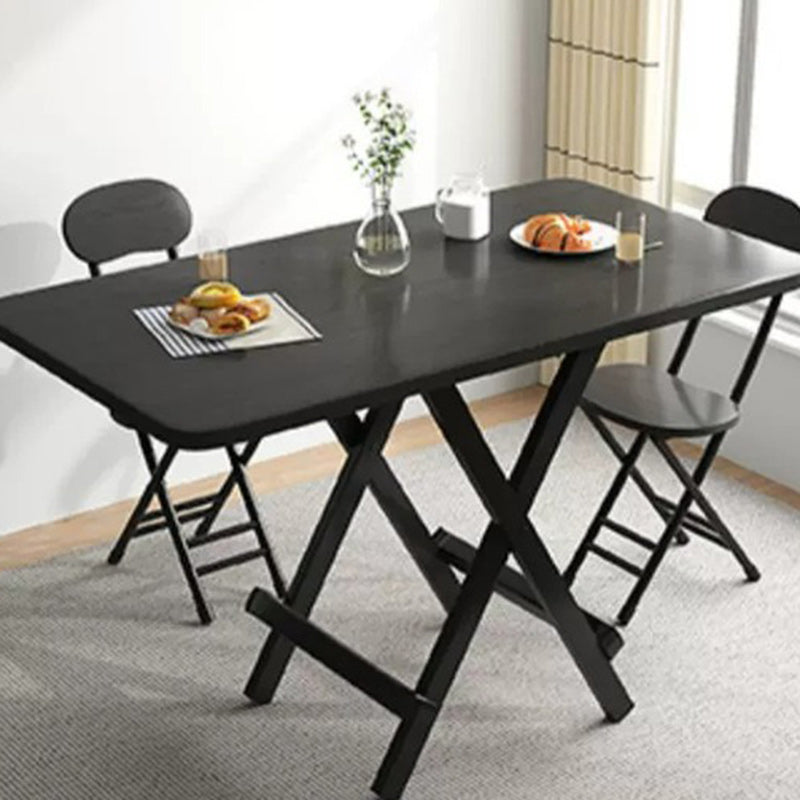 Modern Minimalist Foldable Dining Table - Square/Rectangular MDF Top with Steel Frame, Seats 1-8