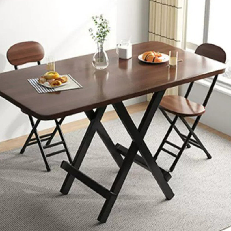 Modern Minimalist Foldable Dining Table - Square/Rectangular MDF Top with Steel Frame, Seats 1-8