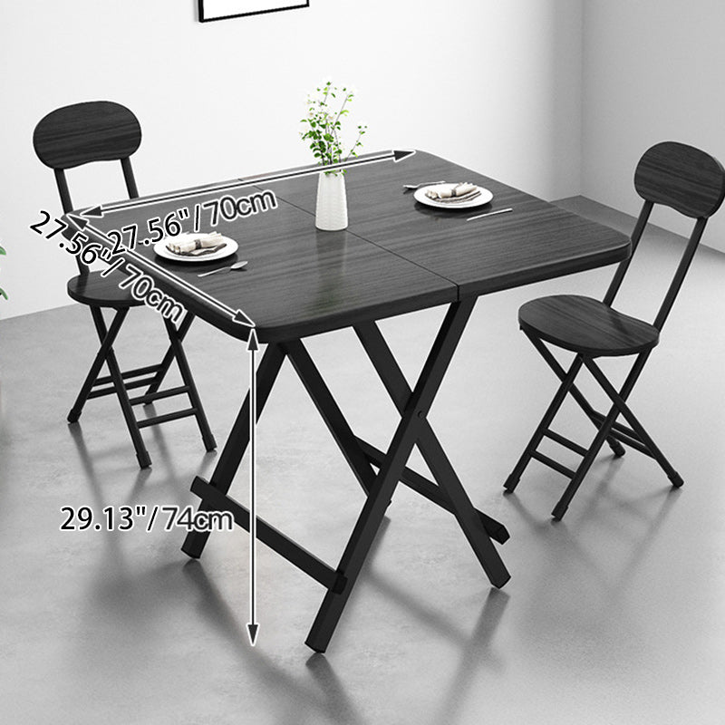 Modern Minimalist Foldable Dining Table - Square/Rectangular MDF Top with Steel Frame, Seats 1-8
