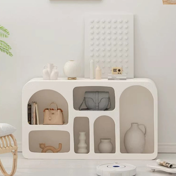 Contemporary Scandinavian Rectangular Side Table with Storage Cabinets (4/5/6 Compartments) for Living Room
