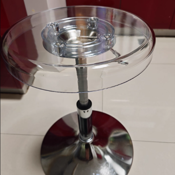 Luxurious Modern Acrylic & Carbon Steel Round Bar Stool for Dining Room