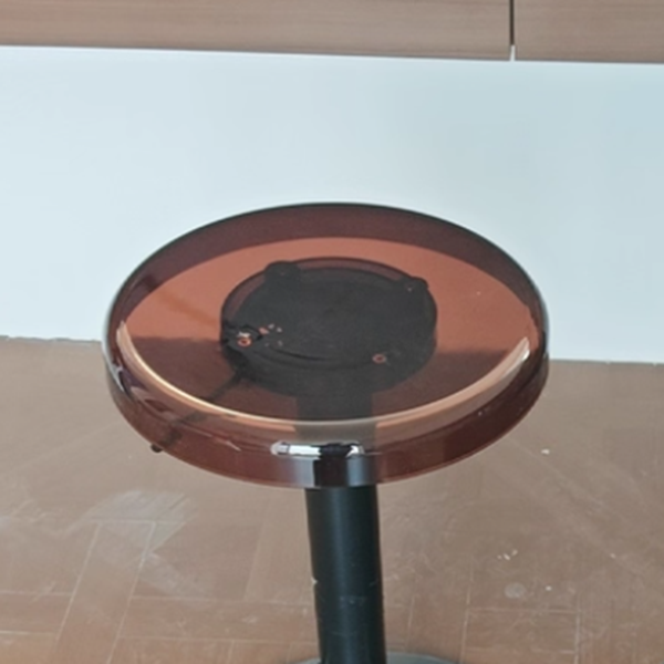 Luxurious Modern Acrylic & Carbon Steel Round Bar Stool for Dining Room
