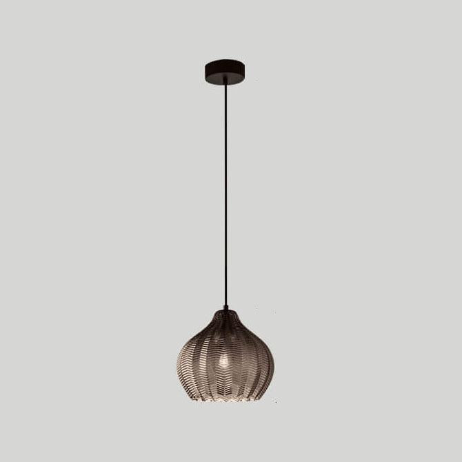 Nordic-Style Textured Wavy Glass 1-Light Barrel Pendant Light