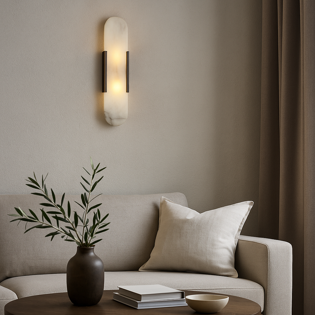 Elegant Marble Bedside Sconce Lamp