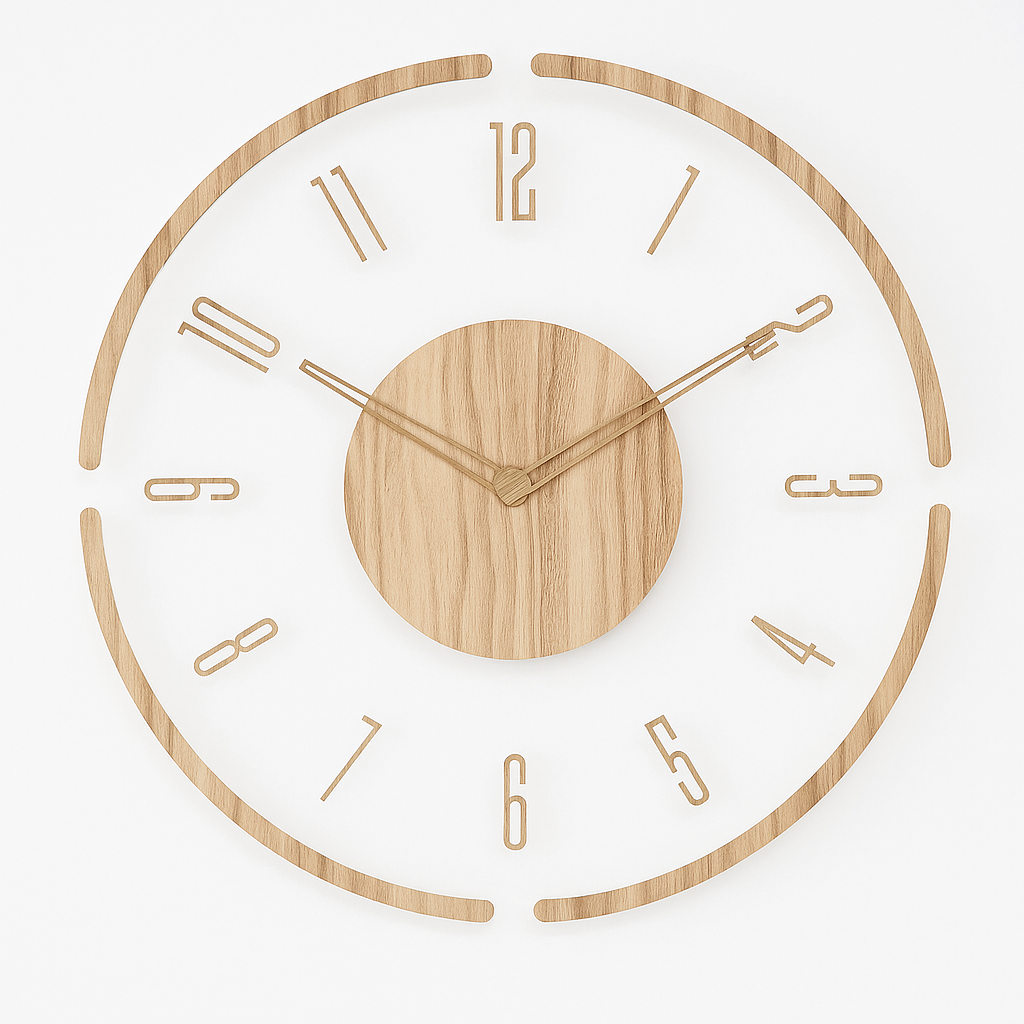 Scandinavian Wooden Wall Clock - Minimalist Nordic Design