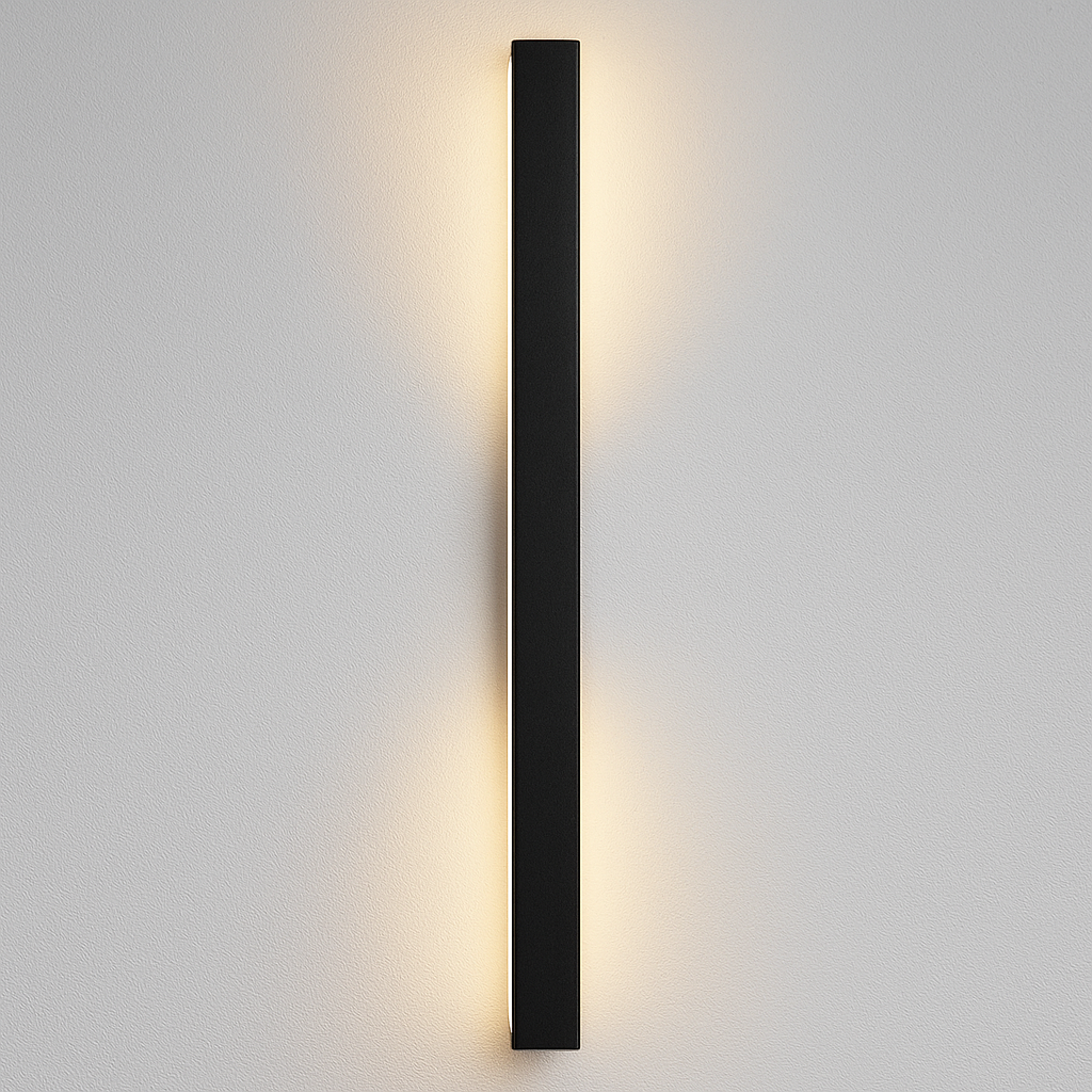 Sleek Black Minimalist Linear Dimmable LED Outdoor Wall Light - IP65 Weatherproof