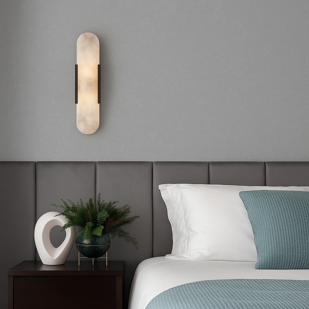 Elegant Marble Bedside Sconce Lamp