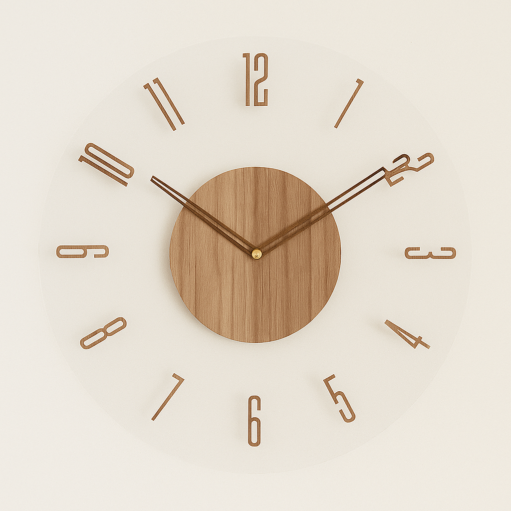 Scandinavian Wooden Wall Clock - Minimalist Nordic Design