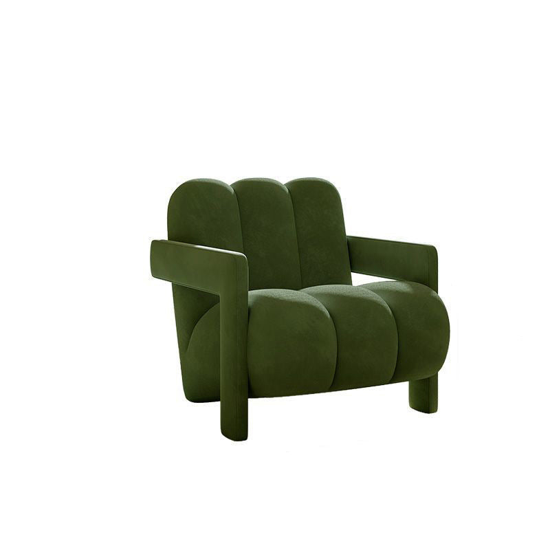 Sleek Modern Nordic Flannelette Solid Wood Sofa with Backrest and Armrest for Living Room