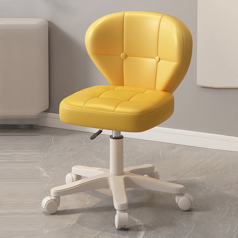 Ergonomic Adjustable Desk Chair with Contoured PU Leather Foam Cushioned Seat, Iron Frame, Backrest and Armrests – Modern Home Office
