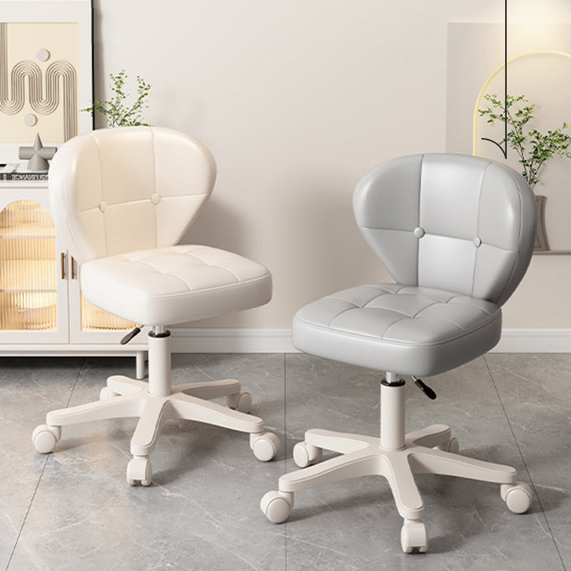 Ergonomic Adjustable Desk Chair with Contoured PU Leather Foam Cushioned Seat, Iron Frame, Backrest and Armrests – Modern Home Office