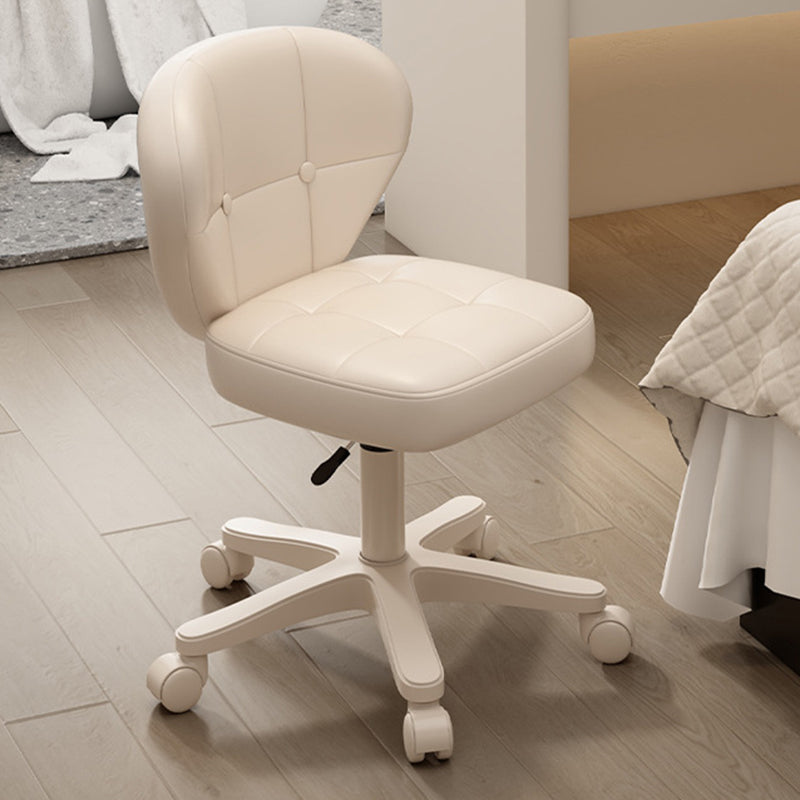 Ergonomic Adjustable Desk Chair with Contoured PU Leather Foam Cushioned Seat, Iron Frame, Backrest and Armrests – Modern Home Office